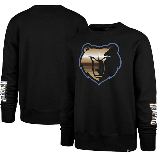 Men's Memphis Grizzlies '47 Black 2022/23 City Edition Two-Peat Headline Pullover Sweatshirt